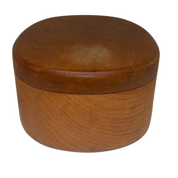 Wooden Covered Trinket Box Sliding Cover Oval - Picture 5 of 9